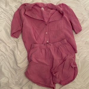 Women's 100% Cotton Short Sleeve Collar Pajama Set - Stars Above